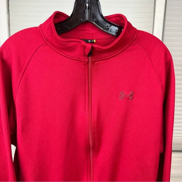 Under Armour Full Zip Red Knit Jacket - Picture 2 of 8